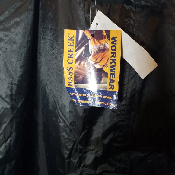 Bass Creek Rain Jacket Mens XXL Black Windbreaker Hood Pockets - Picture 4 of 8